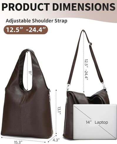 حقيبة كتف Herald Slouchy Hobo للنساء بمقبض علوي ناعم ومحافظ كروس وحقيبة يد مع حزام قابل للتعديل in Kuwait