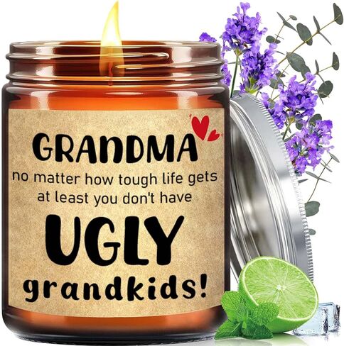 KOTKAS Grandma Candle Gifts, Christmas Gifts for Grandma, 8oz Eucalyptus Lavender Scented Soy Candles Non Toxic Grandma Candles from Grandkids, Grandmas Birthday Gift from Grandson Granddaughter in Saudi Arabia