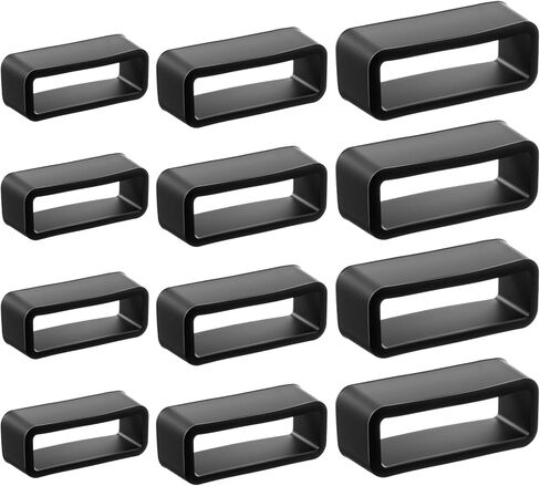 12Pcs Watch Band Loops, 18mm/20mm/22mm Silicone Watch Strap Holder Loops, Soft Watch Band Holder Keeper Retainer Fastener Ring Replacement for Smart Sport Watches Parts in Saudi Arabia