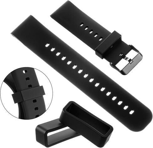 12Pcs Watch Band Loops, 18mm/20mm/22mm Silicone Watch Strap Holder Loops, Soft Watch Band Holder Keeper Retainer Fastener Ring Replacement for Smart Sport Watches Parts in Saudi Arabia