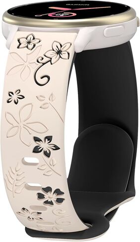 حزام زهري متوافق مع موسيقى Garmin Vivoactive 6/Vivoactive 5/3/3، حزام رياضي من السيليكون الناعم مقاس 20 مم للنساء ذو ​​اللونين من أجل Venu/Venu Sq/Sq2/Forerunner 165/55/245 ملحق بديل in Kuwait