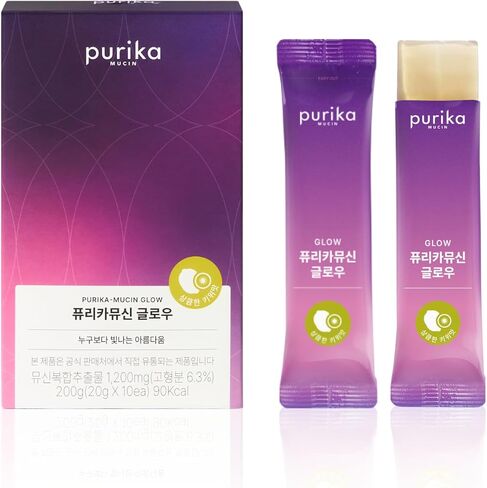 Glow, 1200mg Snail Mucin Supports Skin Elasticity, Collagen Peptides Jelly Stick, Kiwi Flavor, Biotin, Vitamin C, Hyaluronic Acid, Prebiotics, Korean Skin Care, 10 Sticks in Saudi Arabia