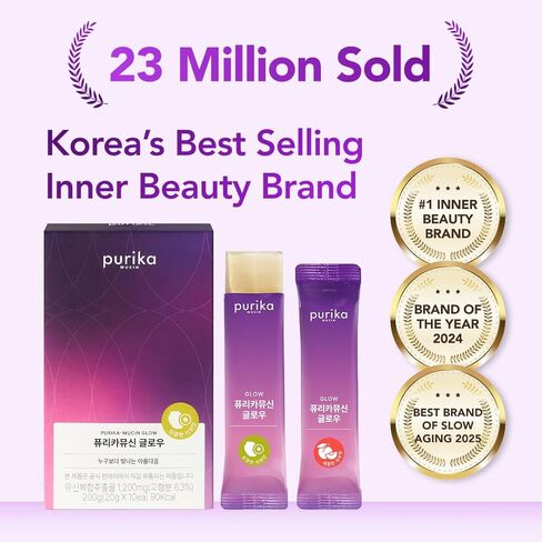Glow, 1200mg Snail Mucin Supports Skin Elasticity, Collagen Peptides Jelly Stick, Kiwi Flavor, Biotin, Vitamin C, Hyaluronic Acid, Prebiotics, Korean Skin Care, 10 Sticks in Saudi Arabia