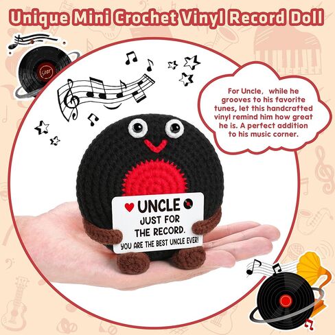 Gifts for Uncle Birthday Gifts for Best Uncle Ever from Niece Nephew Retirement Fathers Day Favorite Uncles Gift from Niece Nephew Handmade Crochet Vinyl Record Music Lover Present in Saudi Arabia