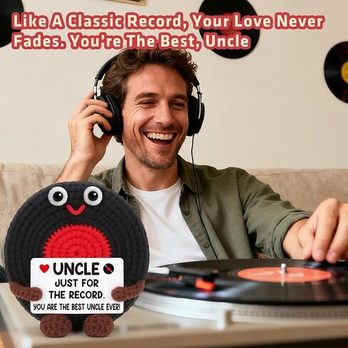 Gifts for Uncle Birthday Gifts for Best Uncle Ever from Niece Nephew Retirement Fathers Day Favorite Uncles Gift from Niece Nephew Handmade Crochet Vinyl Record Music Lover Present in Saudi Arabia