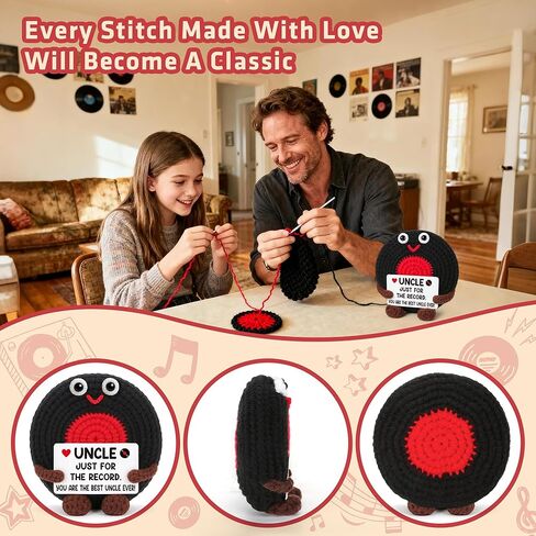 Gifts for Uncle Birthday Gifts for Best Uncle Ever from Niece Nephew Retirement Fathers Day Favorite Uncles Gift from Niece Nephew Handmade Crochet Vinyl Record Music Lover Present in Saudi Arabia