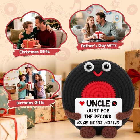 Gifts for Uncle Birthday Gifts for Best Uncle Ever from Niece Nephew Retirement Fathers Day Favorite Uncles Gift from Niece Nephew Handmade Crochet Vinyl Record Music Lover Present in Saudi Arabia