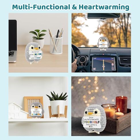 Crimmy Birthday Gifts for Women Best Friend Coworkers, Funny Crochet Penguin with Badass Affirmation Cards, Unique Inspirational & Motivational Positive Crochet Animals Gift in Saudi Arabia
