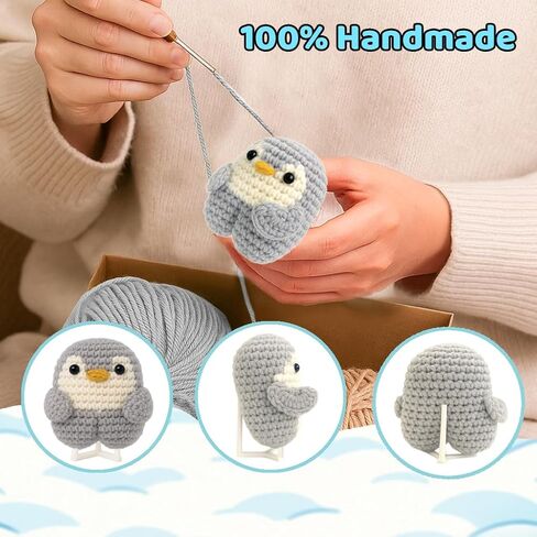 Crimmy Birthday Gifts for Women Best Friend Coworkers, Funny Crochet Penguin with Badass Affirmation Cards, Unique Inspirational & Motivational Positive Crochet Animals Gift in Saudi Arabia