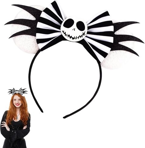 YouNuo Mouse Ears Headband, Halloween Costume Headbands for Women Men, Sequin Bow Hair Accessories for Girls Ghost Headwear in Saudi Arabia