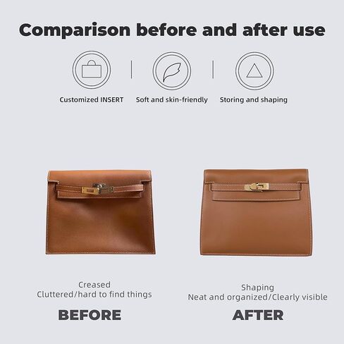 Purse Handbag Silky Organizer Insert Keep Bag Shape Fits Hermes Kelly Dance Bags, Luxury Handbag Tote Lightweight Sturdy(Kelly Dance,Black) in Saudi Arabia