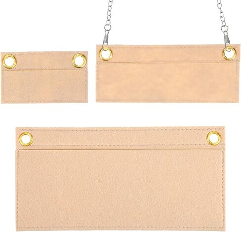 3Pcs Purse Organizer Insert – Lightweight Bag Organizer Insert with Eyelets, 3 Sizes for Clutch, Crossbody & Wallet, Keep Essentials Tidy (Beige) in Saudi Arabia