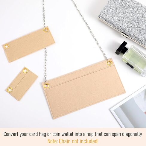 3Pcs Purse Organizer Insert – Lightweight Bag Organizer Insert with Eyelets, 3 Sizes for Clutch, Crossbody & Wallet, Keep Essentials Tidy (Beige) in Saudi Arabia
