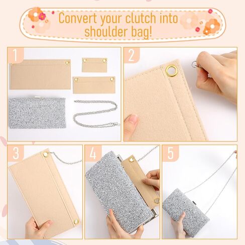 3Pcs Purse Organizer Insert – Lightweight Bag Organizer Insert with Eyelets, 3 Sizes for Clutch, Crossbody & Wallet, Keep Essentials Tidy (Beige) in Saudi Arabia