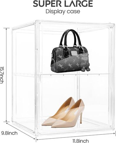 Purse Organizer for Closet,Acrylic Display Box for Handbag Organizer,Multi-Layered Storage Box Handbag Storage with Magnetic Doors Suitable for Collectible Handbags Knapsack (1) in Saudi Arabia
