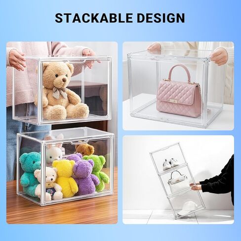 Purse Organizer for Closet,Acrylic Display Box for Handbag Organizer,Multi-Layered Storage Box Handbag Storage with Magnetic Doors Suitable for Collectible Handbags Knapsack (1) in Saudi Arabia