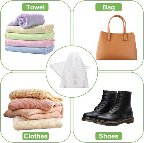 5 Pcs Dust Bags for Handbags, Drawstring Purse Dust Bags, Bag Organizer for Handbag Storage, Breathable Non-Woven Fabric Dust Cover for Purses Cloth Shoestravel Luggage (White 19 * 15 In) in Saudi Arabia