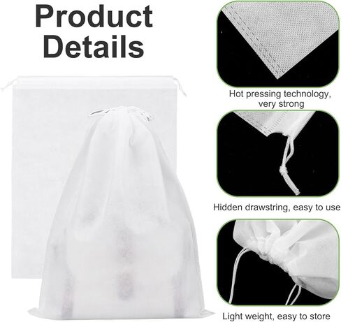 5 Pcs Dust Bags for Handbags, Drawstring Purse Dust Bags, Bag Organizer for Handbag Storage, Breathable Non-Woven Fabric Dust Cover for Purses Cloth Shoestravel Luggage (White 19 * 15 In) in Saudi Arabia