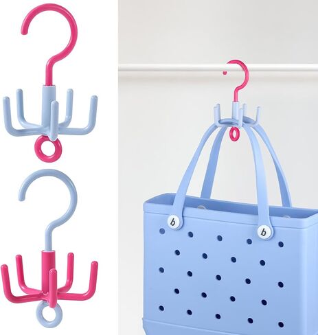 OUTXE 2-Pack Organizer Hooks for Bogg Bag Accessories, Multifunctional Stackable Storage ABS Hanger Hooks for X Large Medium Baby Bog Bag, Universal Rubber Tote Beach Bag Accessories, White in Kuwait