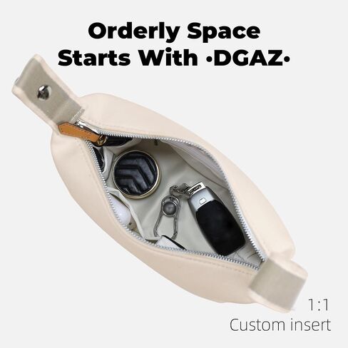 DGAZ Lightweight Purse Organizer Insert for Hermes-Bride A Brac Bags,silk and DupontPaper handbag inner for Luxury Bag(Large,Craie) in Saudi Arabia