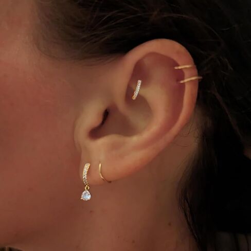 14K الذهب معبأ البطن زر الدائري 14G السرة الفولاذ المقاوم للصدأ الفرس حلقات البطن هوب تشيكوسلوفاكيا دمعة عكس البطن زر خواتم البطن الثقب مجوهرات للنساء ﻿ in Saudi Arabia