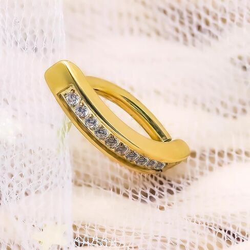 14K الذهب معبأ البطن زر الدائري 14G السرة الفولاذ المقاوم للصدأ الفرس حلقات البطن هوب تشيكوسلوفاكيا دمعة عكس البطن زر خواتم البطن الثقب مجوهرات للنساء ﻿ in Saudi Arabia
