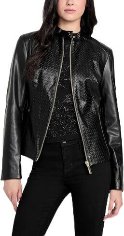 GUESS womens Mel Faux Leather Biker in Saudi Arabia