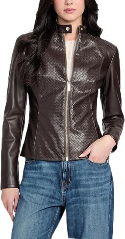 GUESS womens Mel Faux Leather Biker in Saudi Arabia