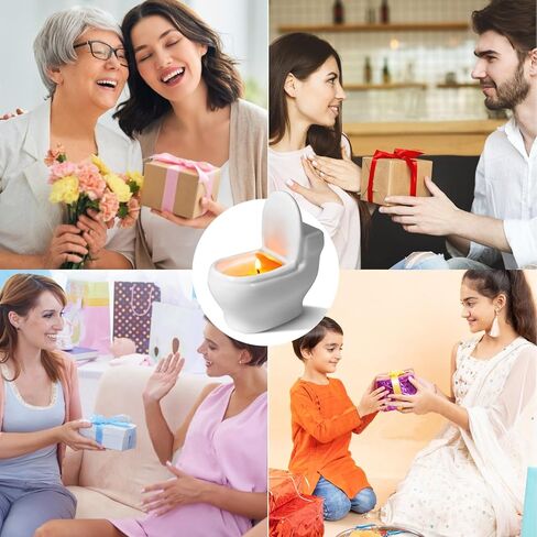 شموع معطرة على شكل مرحاض، هدية مضحكة للنساء والرجال، شمعة عطرية برائحة خشب الصندل بوزن 6 أونصات، تحترق لأكثر من 42 ساعة، شموع فريدة لحفلة الفيل الأبيض، مزحة عيد ميلاد in Kuwait