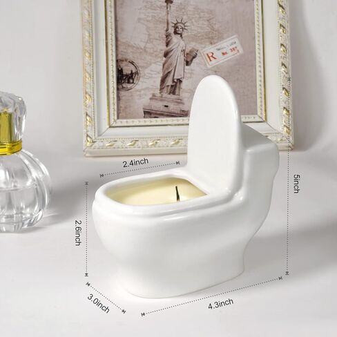 شموع معطرة على شكل مرحاض، هدية مضحكة للنساء والرجال، شمعة عطرية برائحة خشب الصندل بوزن 6 أونصات، تحترق لأكثر من 42 ساعة، شموع فريدة لحفلة الفيل الأبيض، مزحة عيد ميلاد in Kuwait