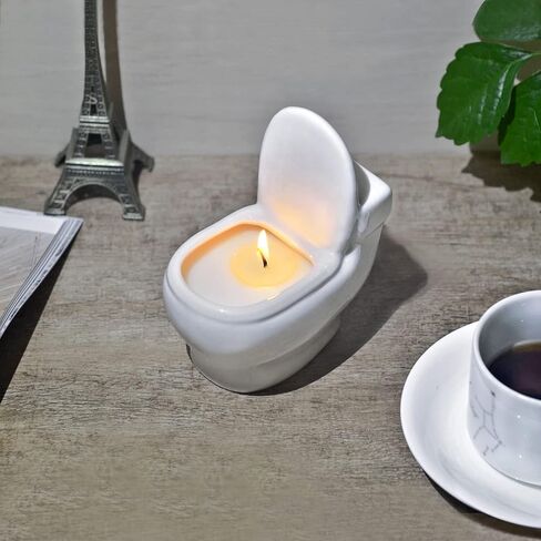 شموع معطرة على شكل مرحاض، هدية مضحكة للنساء والرجال، شمعة عطرية برائحة خشب الصندل بوزن 6 أونصات، تحترق لأكثر من 42 ساعة، شموع فريدة لحفلة الفيل الأبيض، مزحة عيد ميلاد in Kuwait