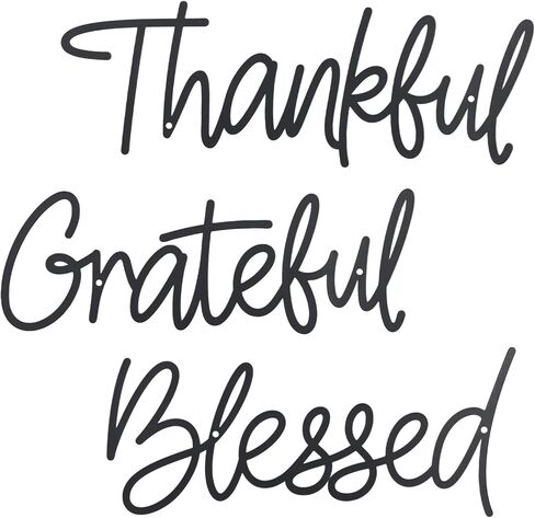 OYEFLY Metal Wall Art Decor,Thankful Grateful Blessed Wall Deco (style 1) in Saudi Arabia