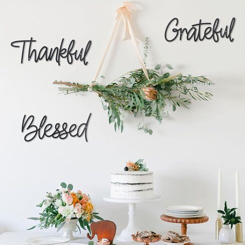 OYEFLY Metal Wall Art Decor,Thankful Grateful Blessed Wall Deco (style 1) in Saudi Arabia