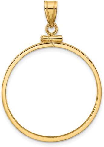 FJC Finejewelers 14 kt Yellow Gold Polished 27.5mm x 2.1mm Screw Top Coin Bezel Pendant in Saudi Arabia