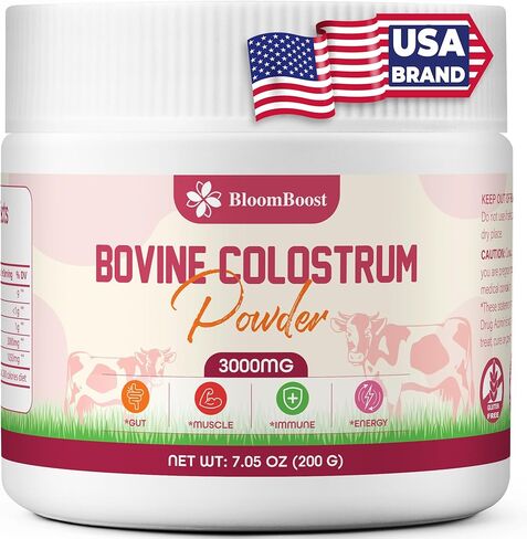 Bovine Colostrum Supplement, 3000mg per Serving, 200 Grams, Gut Health, Brain & Immune Health,Muscle Recovery & Wellness, Grass-Fed Colostrum Powder, Non-GMO, All-Natural in Saudi Arabia