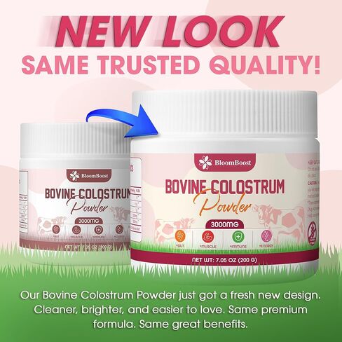 Bovine Colostrum Supplement, 3000mg per Serving, 200 Grams, Gut Health, Brain & Immune Health,Muscle Recovery & Wellness, Grass-Fed Colostrum Powder, Non-GMO, All-Natural in Saudi Arabia