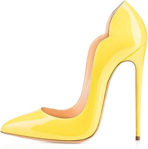 Women High Heel Fashion Pointed Toe Pumps Sexy Slip on Stiletto Party Club Work Court Shoes 12CM/4.72IN Black EU42 (Black EU40) in Saudi Arabia