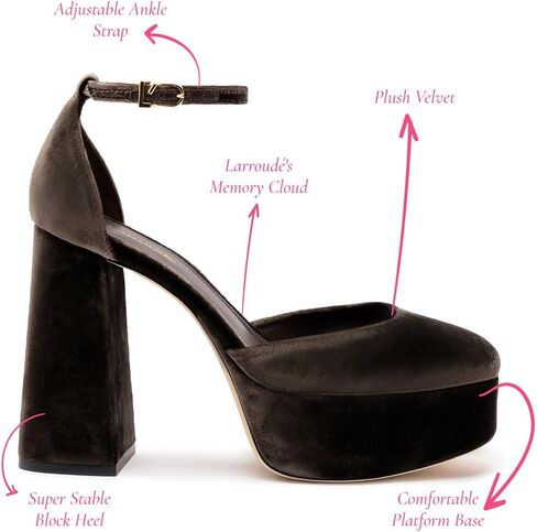 Larroudé Ari Pump In Expresso Velvet in Saudi Arabia