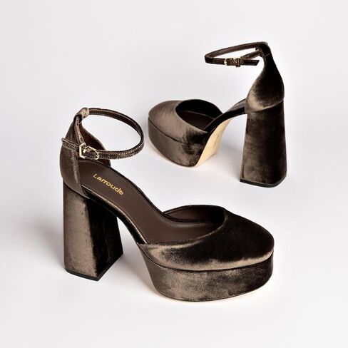 Larroudé Ari Pump In Expresso Velvet in Saudi Arabia