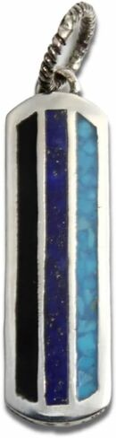 COSUMOSU Crushed Turquoise 925 Sterling Silver Pendant - bar style in Saudi Arabia