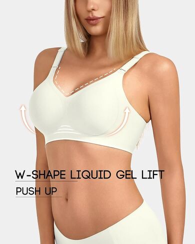 Women's Jelly Comfort Wireless Bra Full Coverage Push Up for All-Day Wear, No Underwire Everyday Bra with Light Support in Saudi Arabia