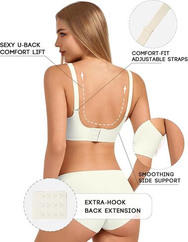 Women's Jelly Comfort Wireless Bra Full Coverage Push Up for All-Day Wear, No Underwire Everyday Bra with Light Support in Saudi Arabia