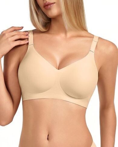 Women's Jelly Comfort Wireless Bra Full Coverage Push Up for All-Day Wear, No Underwire Everyday Bra with Light Support in Saudi Arabia