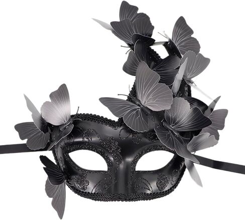 Masquerade Mask, Feather Flower Decorated, Venetian Style Costume Party Mask Props in Saudi Arabia