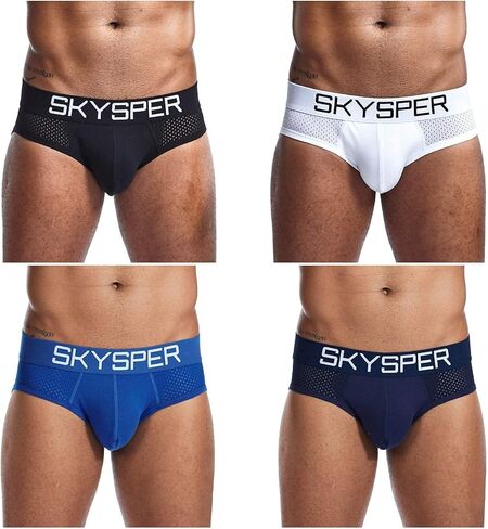 SKYSPER Men's Jockstrap Breathable Mesh 2pcs 3pcs 4pcs Jock Strap Male Underwear, Athletic Supporters for Men in Kuwait