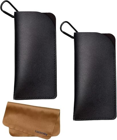 عبوتان من حافظة النظارات الشمسية المعلقة، باللون الأسود، وحامل تخزين النظارات in Kuwait