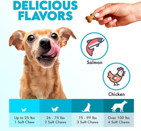 Omega 3 Chews for Dogs - 150Pcs - Dog Skin and Coat Supplement - Rich in EPA & DHA Fatty Acids - Itching Skin Relief Chews - Reduce Hair Shedding - Made with Fish Oil - Chicken in Saudi Arabia