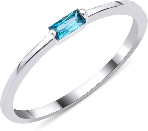 1-4 selectable ZigZag Baguette-cutting Birthstones Ring, Handmade Family Ring, Gold Silver Custom Ring, Personalized Gift, Mothers Day Gift, 14K gold & 925K Silver Ring in Kuwait