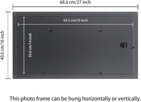 14x25 Panoramic Photo Frame Black Solid Wood Picture Frame 14x25 inch Painting Frame Poster Frame (S23B1425) in Saudi Arabia