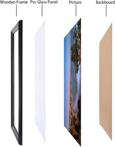 14x25 Panoramic Photo Frame Black Solid Wood Picture Frame 14x25 inch Painting Frame Poster Frame (S23B1425) in Saudi Arabia